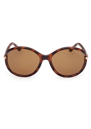 Tom Ford Melody Brown Oval Ladies Sunglasses FT1090 53E 59