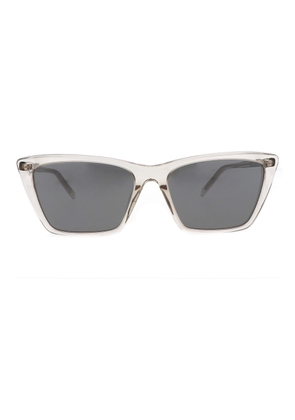 Saint Laurent Silver Cat Eye Ladies Sunglasses SL 737 MICA THIN 004 54