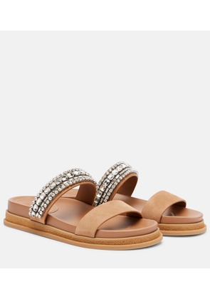 Jimmy Choo Jadi crystal-embellished suede slides