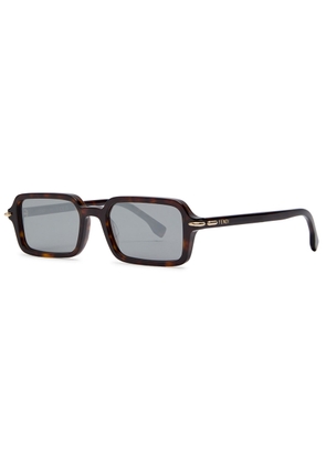 Fendi Fendi Selleria Rectangle-frame Sunglasses - Black - One Size