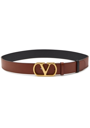 Valentino Garavani Vlogo Reversible Leather Belt - Brown - 100 (L)