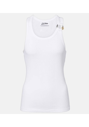 Jean Paul Gaultier Piercing cotton jersey tank top