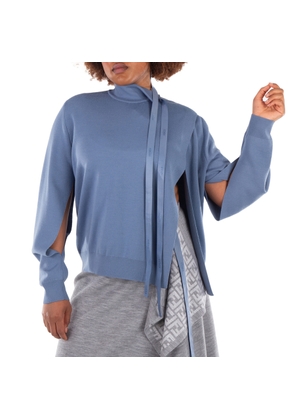 Fendi Logo Detail Pullover Wool Sweater, Brand Size 44 ( US Size 8 )