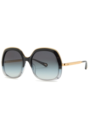 Chloe Oversized Square-frame Sunglasses - Grey - One Size