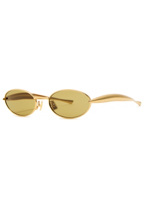 Bottega Veneta Oval-frame Sunglasses - Gold - One Size
