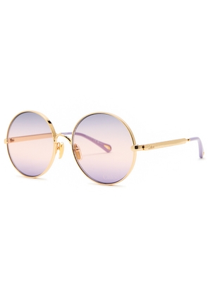 Chloe Round-frame Sunglasses - Purple Other - One Size