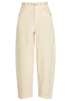Never Fully Dressed Studded Barrel-leg Jeans - Ecru - 8 (UK8 / S)