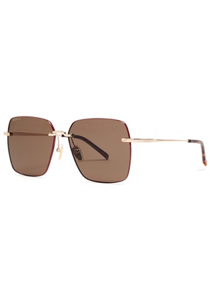 Gucci Square-frame Sunglasses - Gold - One Size