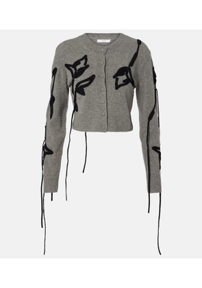 Erdem Embroidered cropped wool cardigan