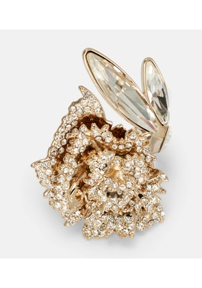 McQueen Carnation crystal-embellished ring