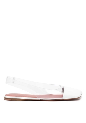 Amina Muaddi Transparent-Design Slingback Ballerina Flats, Brand Size 38 (US Size 8)