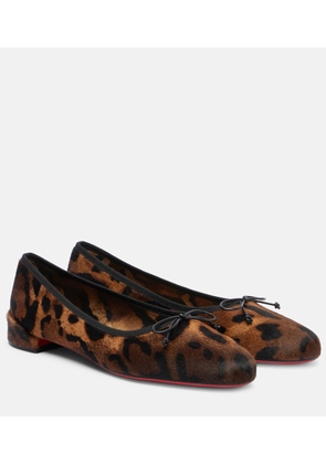Christian Louboutin Leopard-print calf hair ballet flats