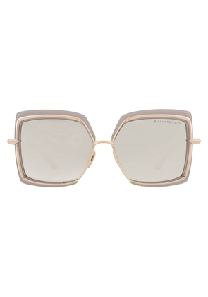Dita NARCISSUS Grey Gold Gradient Flash Square Ladies Sunglasses DTS503-03 58