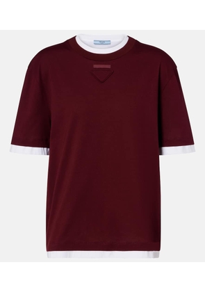 Prada Layered cotton jersey T-shirt