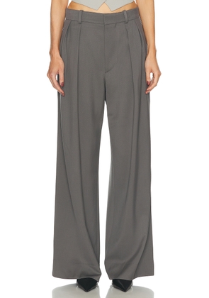 WARDROBE.NYC Low Rise Wide Leg Pant in Slate - Grey. Size XS (also in ).