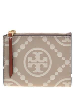 Tory Burch Monogram Contrast Bi-Fold Leather Wallet