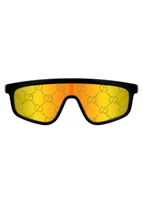Gucci Yellow Mirror Logo Shield Unisex Sunglasses GG1736S 004 99