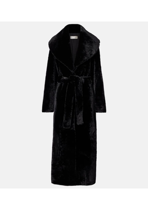 Nour Hammour Giovanna shearling wrap coat