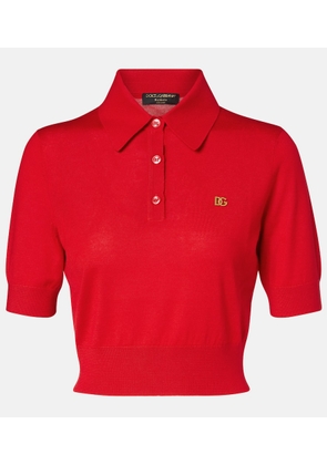 Dolce&Gabbana Knitted cashmere and silk polo shirt