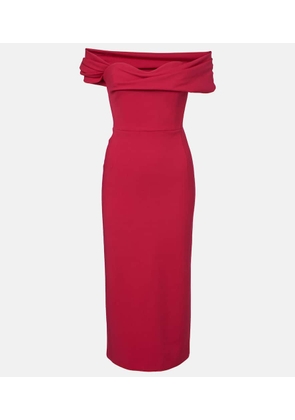 Carolina Herrera Off-shoulder wool-blend cocktail dress