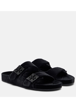 Tory Burch Mellow embellished velvet slides