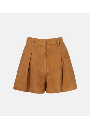 Rotate High-rise suede shorts