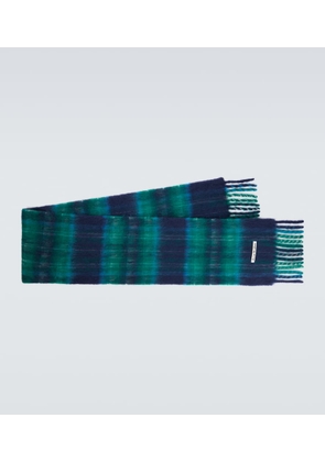 Acne Studios Fringed plaid mohair-blend scarf