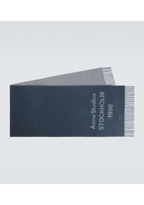 Acne Studios Fringed logo wool scarf