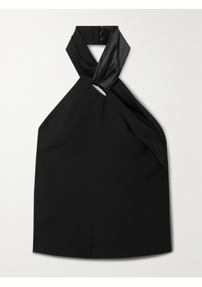 Givenchy - Silk Satin-trimmed Crepe Halterneck Top - Black - FR 34,FR 36,FR 38,FR 40,FR 42,FR 44
