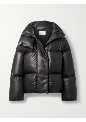 KHAITE - Raphael Quilted Leather Down Jacket - Black - x small,small,medium,large,x large