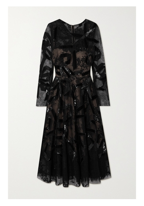 Oscar de la Renta - Sequin-embellished Lace Gown - Black - US0,US2,US4,US6,US8,US10,US12,US14
