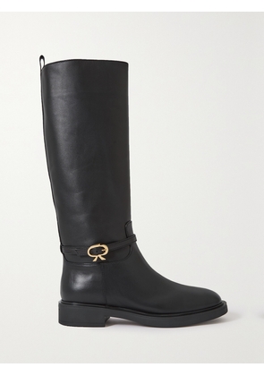 Gianvito Rossi - Ribbon Buckled Leather Knee Boots - Black - IT35,IT36,IT36.5,IT37,IT37.5,IT38,IT38.5,IT39,IT39.5,IT40,IT40.5,IT41