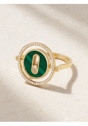 Messika - Lucky Move 18-karat Gold, Malachite And Diamond Ring - Green - 51,52,54