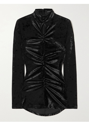 Isabel Marant - Gillian Cutout Ruched Stretch-crushed Velvet Top - Black - FR 34,FR 36,FR 38,FR 40,FR 42,FR 44