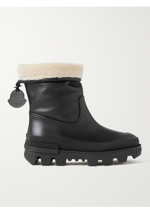 Moncler - Moscova Faux Fur-trimmed Leather Ankle Boots - Black - IT35,IT35.5,IT36,IT36.5,IT37,IT37.5,IT38,IT38.5,IT39,IT39.5,IT40,IT40.5,IT41
