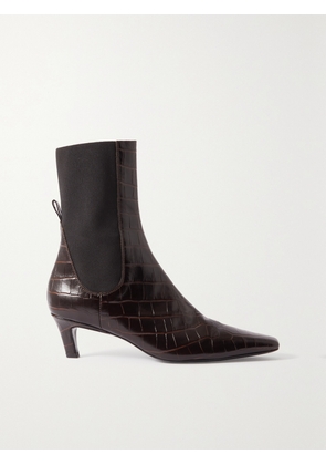 TOTEME - The Mid Heel Leather Ankle Boots - Brown - IT35,IT36,IT37,IT38,IT39,IT40,IT41,IT42