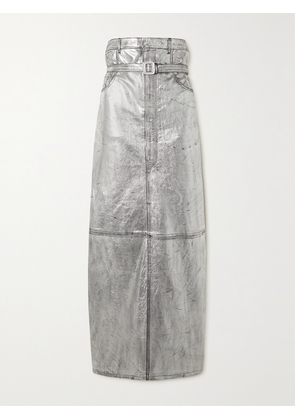 Acne Studios - Metallic Belted Leather Maxi Skirt - Silver - EU 32,EU 34,EU 36,EU 38