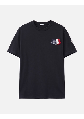 Embroidered Tricolour Logo Cotton T-Shirt