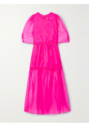 LES RÊVERIES - Tiered Silk-organza Midi Dress - Pink - US0,US2,US4,US6,US8,US10,US12