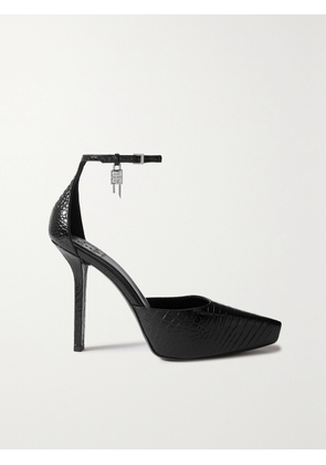 Givenchy - G-lock Croc-effect Leather Platform Pumps - Black - IT35,IT36,IT36.5,IT37,IT37.5,IT38,IT38.5,IT39,IT39.5,IT40,IT40.5,IT41,IT42