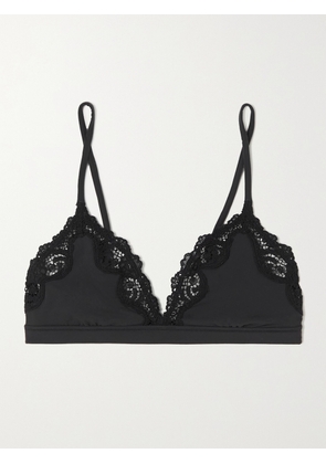 SKIMS - Fits Everybody Lace-trimmed Stretch Triangle Bralette - Onyx - Black - XXS,XS,S,M,L,XL,2XL,3XL,4XL