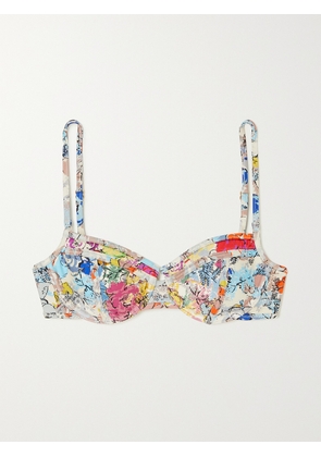 Zimmermann - Clover Floral-print Underwired Bikini Top - White - 01,2,3,4