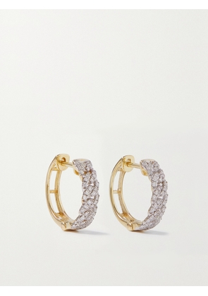 STONE AND STRAND - 10-karat Gold Diamond Hoop Earrings - One size