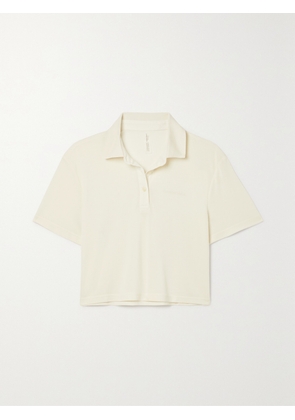 OUTDOOR VOICES - Birdie Cropped Drirelease Stretch Recycled-piqué Polo Shirt - Neutrals - x small,small,medium,large,x large