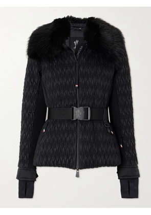 Moncler Grenoble - Plantrey Hooded Belted Faux Fur-trimmed Quilted Shell Down Jacket - Black - 01,2,3,4,5