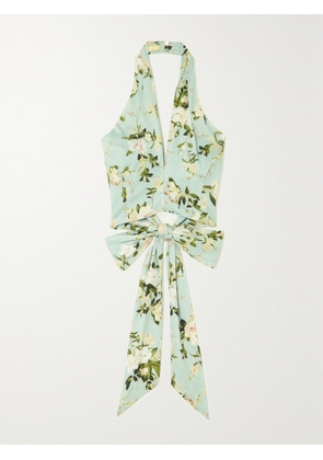 Erdem - Luna Cropped Cotton Halterneck Top - Green - UK 6,UK 8,UK 10,UK 12,UK 14,UK 16