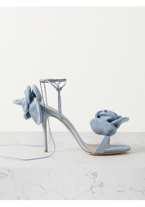 Magda Butrym - Embellished Denim And Leather Sandals - Blue - IT35.5,IT36,IT36.5,IT37,IT37.5,IT38,IT38.5,IT39,IT39.5,IT40,IT41
