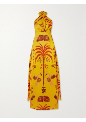 Johanna Ortiz - + Net Sustain Perfume Memory Printed Silk-georgette Halterneck Maxi Dress - Yellow - US0,US2,US4,US6,US8,US10,US12