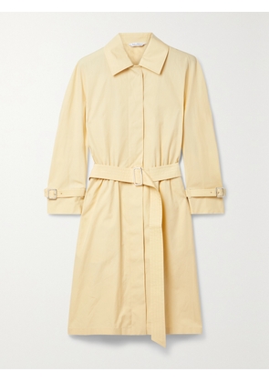 Max Mara - Saio Belted Cotton-poplin Shirt Dress - Yellow - UK 4,UK 6,UK 8,UK 10,UK 12,UK 14,UK 16,UK 18