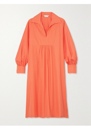 Max Mara - Nupar Cotton-poplin Midi Dress - Orange - UK 2,UK 4,UK 6,UK 8,UK 10,UK 12,UK 14,UK 16,UK 18